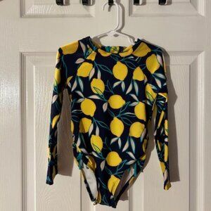 Girls Cat & Jack Lemons Rash Guard 5T